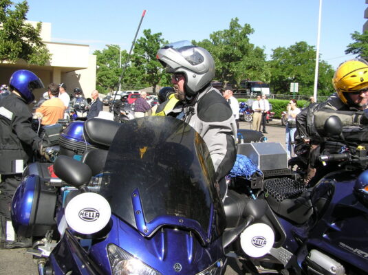 Helmet on, eleven days to go Helmet on, eleven days to go (2005 Iron Butt Rally, Denver)
