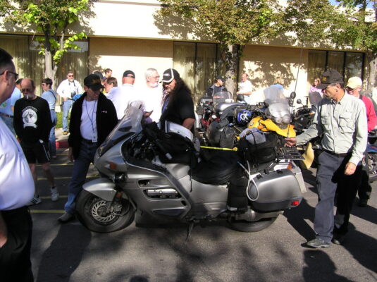 Clearing the bikes after the finish Clearing the bikes after the finish (2005 Iron Butt Rally, Denver)