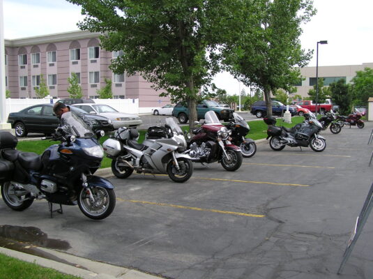 Rally hotel parking lot