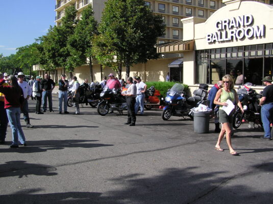 Bikes lined up outside the Grand Ballroom Bikes lined up outside the Grand Ballroom