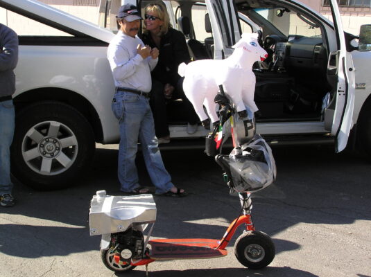 The scooter and its mascot