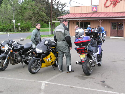 Riders and bikes at Coyote Joe's