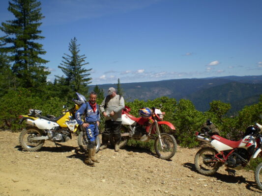 Bikes lined up at the overlook