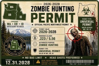 Zombie Hunting Permit: Pacific Northwest — variant 3