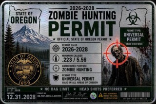 Zombie Hunting Permit: State of Oregon — variant 2