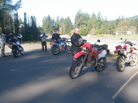 Bikes lined up to go