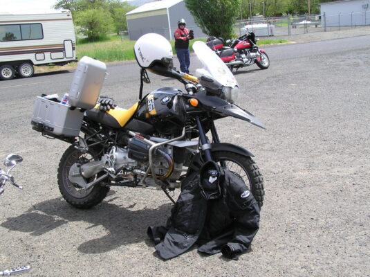 BMW GS with the gear