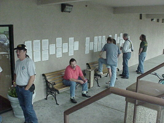 Riders continued to read Bob Higdons write-ups throughout the day.