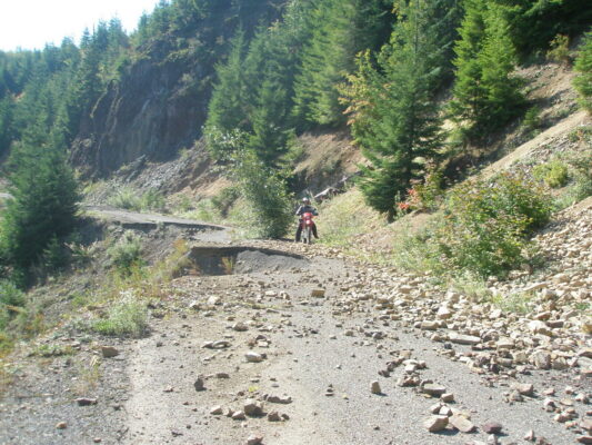 Washout on the old road