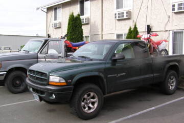 Truck loaded outside the motel