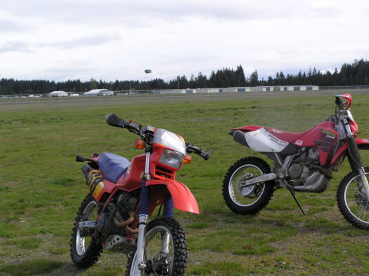 Parked in the grass