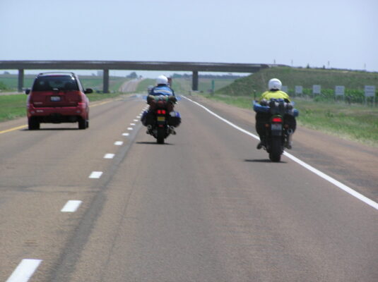 Riding east on the interstate