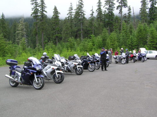 Long line of bikes