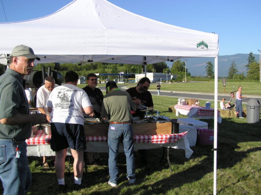 Chow line under the tent